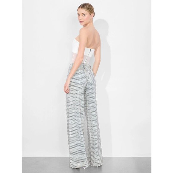 Alice + Olivia Trish Embellished Sierra Blue Jeans 28 NWT $795 - Picture 3 of 10